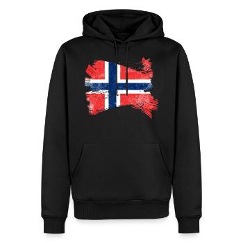 Pavillon de la Norvège - Sweat à capuche Premium bio Homme - noir - Devant - Nico (187cm)