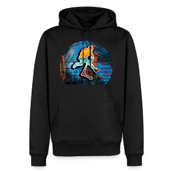 Freestyle-Roller - Männer Premium Bio Hoodie - Schwarz - Vorne - Nico (187cm)