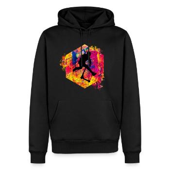 Freestyle-Roller - Männer Premium Bio Hoodie - Schwarz - Vorne - Nico (187cm)