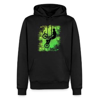 Bmx - Männer Premium Bio Hoodie - Schwarz - Vorne - Nico (187cm)