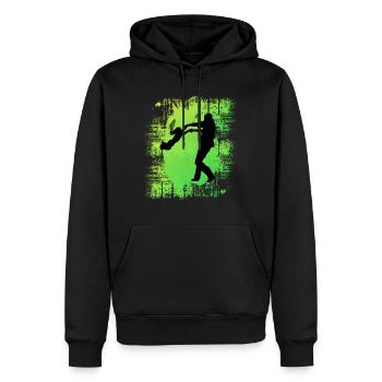 Père et fille - Sweat à capuche Premium bio Homme - noir - Devant - Nico (187cm)