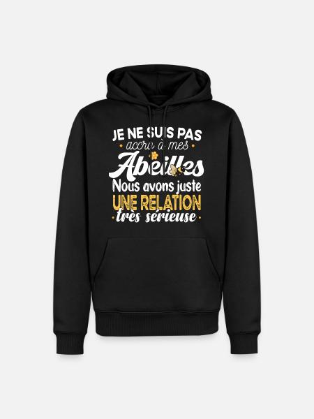 Abeille abeilles. Apiculture apiculteur. Cadeau - Sweat à capuche Premium bio Homme - noir