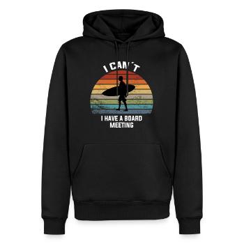 i cant't i have a board meeting - Men’s Premium Organic Hoodie - black - Front - Nico (187cm)