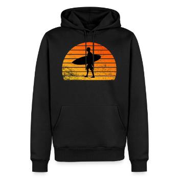 Surfing - Männer Premium Bio Hoodie - Schwarz - Vorne - Nico (187cm)