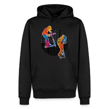 freestyle scooter - Men’s Premium Organic Hoodie - black - Front - Nico (187cm)