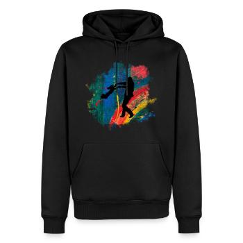 Vater und Tochter - Männer Premium Bio Hoodie - Schwarz - Vorne - Nico (187cm)