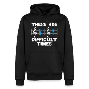Einfaches Musik-Shirt für Musiker-Musiker "Diese - Männer Premium Bio Hoodie - Schwarz - Vorne - Nico (187cm)
