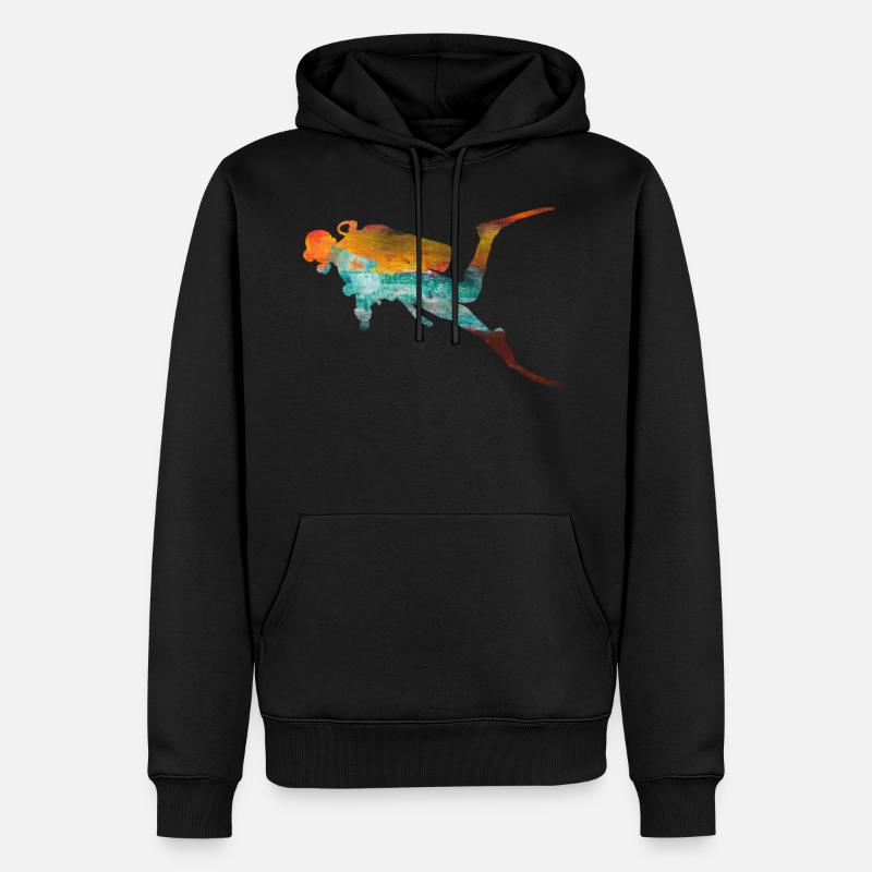 Taucher - Männer Premium Bio Hoodie - Schwarz