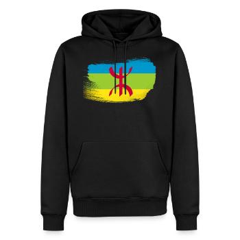 Amazigh - Sweat à capuche Premium bio Homme - noir - Devant - Nico (187cm)