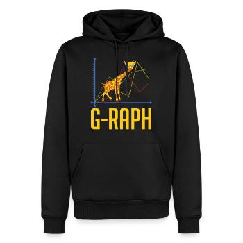 Top sur le thème de la girafe pour les visiteurs - Sweat à capuche Premium bio Homme - noir - Devant - Nico (187cm)