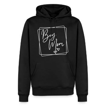 Garçon Maman - Sweat à capuche Premium bio Homme - noir - Devant - Nico (187cm)