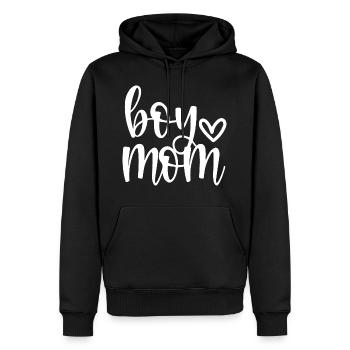 Boy Mom - Boy Mama Mom von Boys Heart Love - Männer Premium Bio Hoodie - Schwarz - Vorne - Nico (187cm)