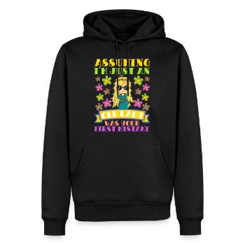Angenommen, ich bin nur eine alte Dame war deine erste - Männer Premium Bio Hoodie - Schwarz - Vorne - Nico (187cm)