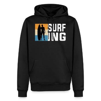 Surfing - Männer Premium Bio Hoodie - Schwarz - Vorne - Nico (187cm)