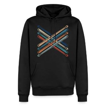 Drumming Shirt For Drummers "Drumsticks" Genuine - Sweat à capuche Premium bio Homme - noir - Devant - Nico (187cm)