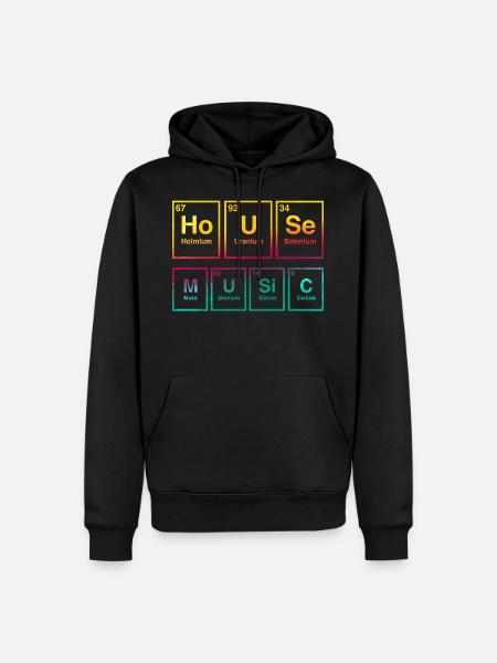 House Musik - Männer Premium Bio Hoodie - Schwarz