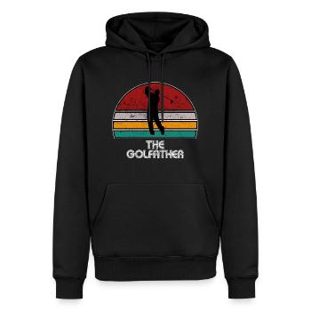 The golfather - Sweat à capuche Premium bio Homme - noir - Devant - Nico (187cm)