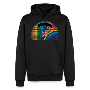 parachute - Sweat à capuche Premium bio Homme - noir - Devant - Nico (187cm)