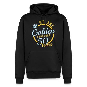Nous Sommes D'or Ensemble 50 Ans T-shirt - Sweat à capuche Premium bio Homme - noir - Devant - Nico (187cm)