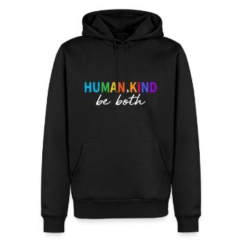 Humanité Soyez à la fois rétro couleurs gentillesse cool cadeau - Sweat à capuche Premium bio Homme - noir - Devant - Nico (187cm)
