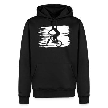 BMX - Männer Premium Bio Hoodie - Schwarz - Vorne - Nico (187cm)