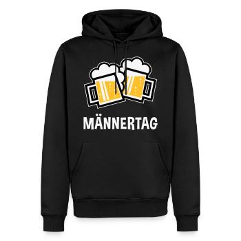 Männertag (Bier Prosit Bayrische Bierkrüge / 3C) - Männer Premium Bio Hoodie - Schwarz - Vorne - Nico (187cm)