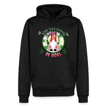 c'est les vacances de noël - Sweat à capuche Premium bio Homme - noir - Devant - Nico (187cm)