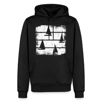 Segelschiffe - Männer Premium Bio Hoodie - Schwarz - Vorne - Nico (187cm)