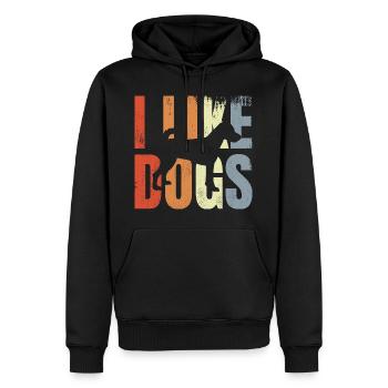 I Like Dogs - Männer Premium Bio Hoodie - Schwarz - Vorne - Nico (187cm)