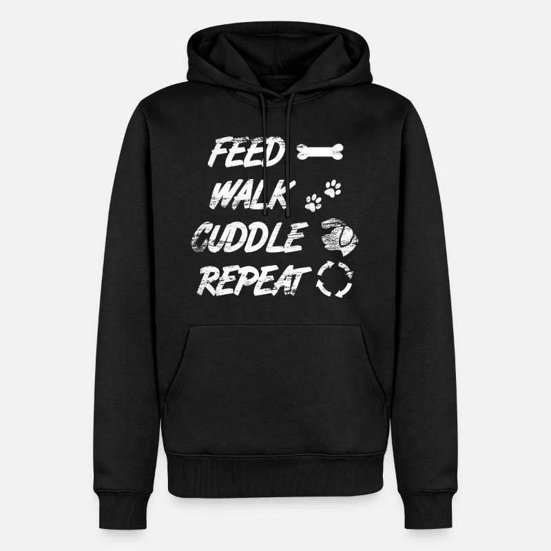 Feed Walk Cuddle Repeat - Sweat à capuche Premium bio Homme - noir