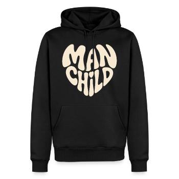 Heart-Shaped Man and Child  - Men’s Premium Organic Hoodie - black - Front - Nico (187cm)