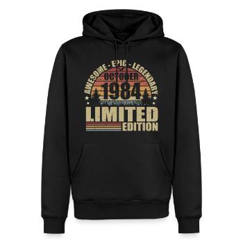 41st Retro Anniversary October 1984 - October 1984 - Men’s Premium Organic Hoodie - black - Front - Nico (187cm)