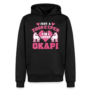 Zookeeper Who Loves Okapi - Men’s Premium Organic Hoodie - black - Front - Nico (187cm)