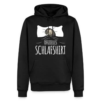 Otter Sleeping Shirt blanc - Sweat à capuche Premium bio Homme - noir - Devant - Nico (187cm)