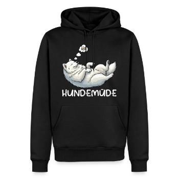 Dog Tired Samoyed Samoyed Owner Samoyed Dog - Men’s Premium Organic Hoodie - black - Front - Nico (187cm)