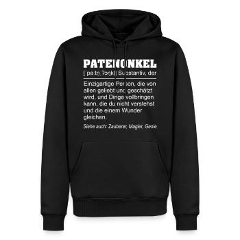 Lustige Patenonkel Definition Geschenkidee - Männer Premium Bio Hoodie - Schwarz - Vorne - Nico (187cm)