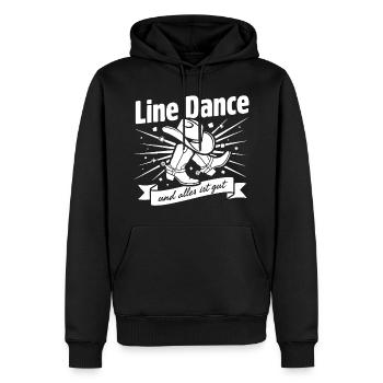 Line Dance Cowboy Boots - Männer Premium Bio Hoodie - Schwarz - Vorne - Nico (187cm)