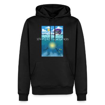 Le « vieux » et la mer - Sweat à capuche Premium bio Homme - noir - Devant - Nico (187cm)