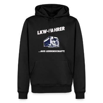 LKW-Fahrer Aus Leidenschaft Trucker Geschenk - Männer Premium Bio Hoodie - Schwarz - Vorne - Nico (187cm)