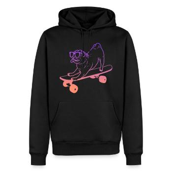 Skateboarding Tricks Skateboard Mops Skater - Männer Premium Bio Hoodie - Schwarz - Vorne - Nico (187cm)