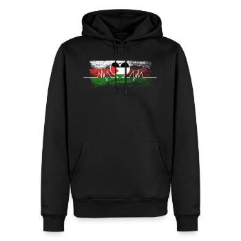 Palestine - Men’s Premium Organic Hoodie - black - Front - Nico (187cm)