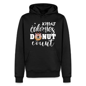 Noël Calories Donut Count Citation Fun Christmas - Sweat à capuche Premium bio Homme - noir - Devant - Nico (187cm)