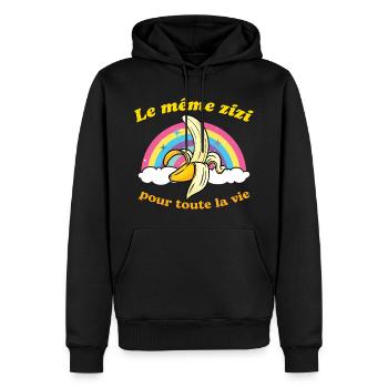 Cadeau EVJF Future Mariée Humour Zizi Bride Femme - Sweat à capuche Premium bio Homme - noir - Devant - Nico (187cm)