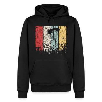 Paragliding Skydiving Gift Retro - Men’s Premium Organic Hoodie - black - Front - Nico (187cm)