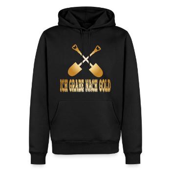 Schatzsuche - Ich grabe nach Gold - Männer Premium Bio Hoodie - Schwarz - Vorne - Nico (187cm)