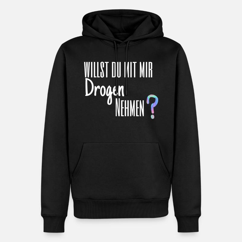 Willst du? - Männer Premium Bio Hoodie - Schwarz