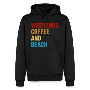 Weekends Coffee And Beach - Männer Premium Bio Hoodie - Schwarz - Vorne - Nico (187cm)