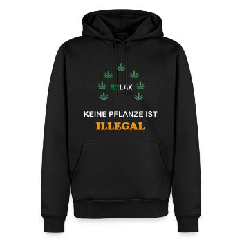 Cannabis Statement. Legalisierung. Kiffen. Gras - Männer Premium Bio Hoodie - Schwarz - Vorne - Nico (187cm)