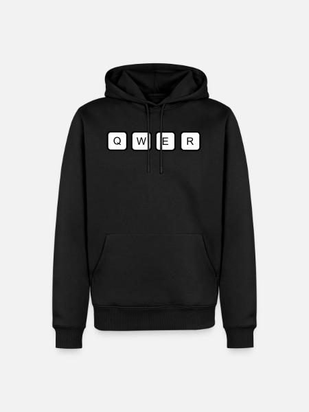 whiteDollar_QWER - Sweat à capuche Premium bio Homme - noir