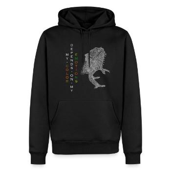 My color depends on my emotions - Men’s Premium Organic Hoodie - black - Front - Nico (187cm)